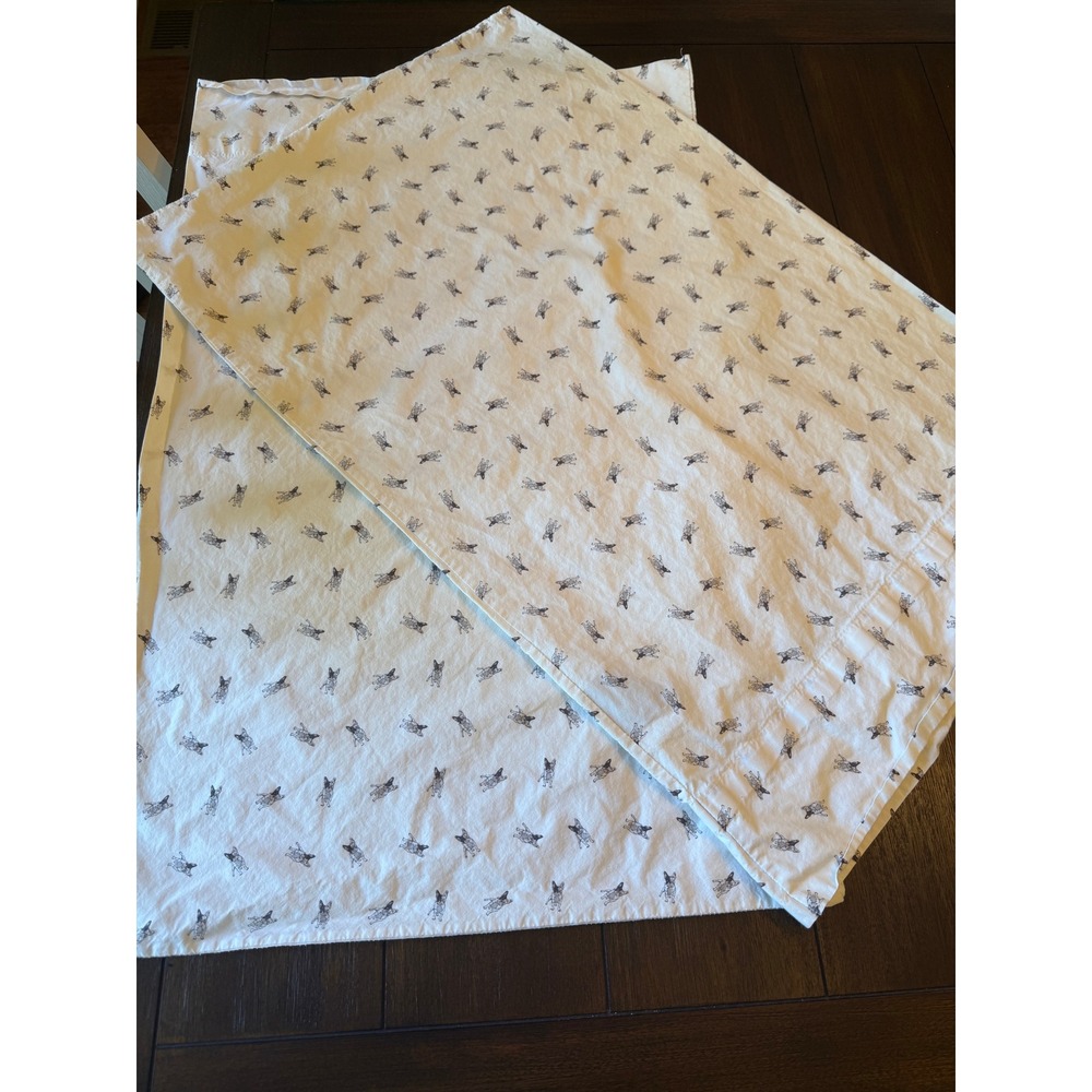Lauren Ralph Lauren French Bulldog Print 100% Cotton Pillowcase Set White 2pc